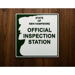 New Hampshire Official Inspection Station Sign Road Highway Freeway Vehicle